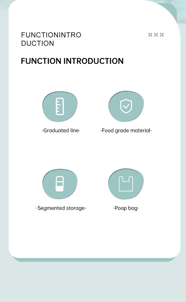 3-in-1 Portable Dog Water Bottle – Travel Pet Feeder, Food Container & Poop Bag Dispenser