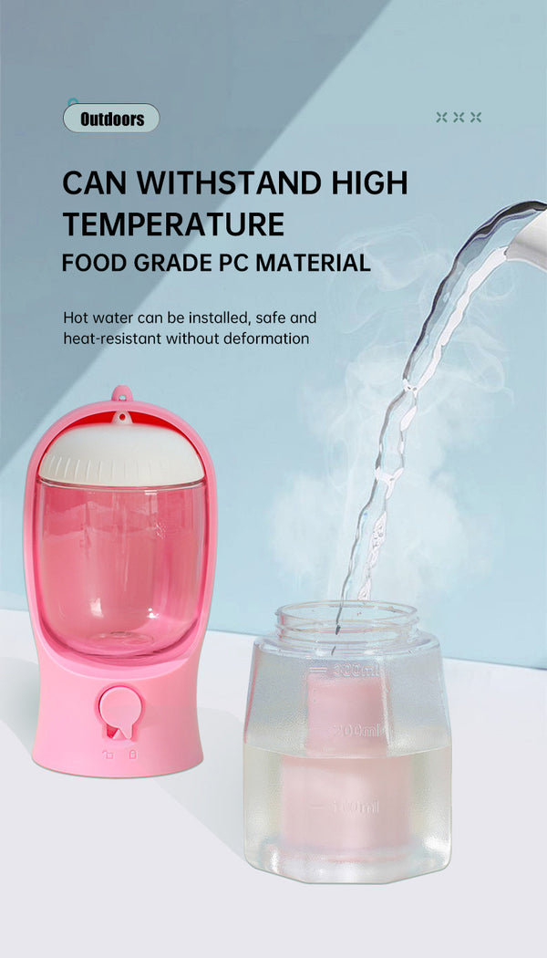 3-in-1 Portable Dog Water Bottle – Travel Pet Feeder, Food Container & Poop Bag Dispenser