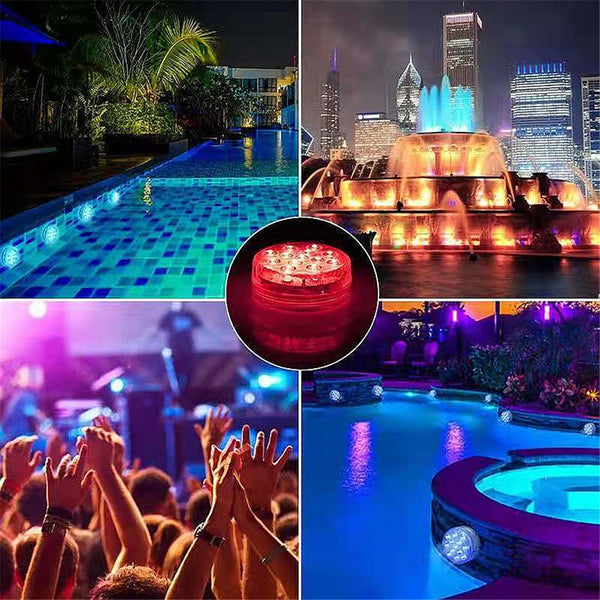 Waterproof RGB LED Submersible Pool Lights with Remote Control