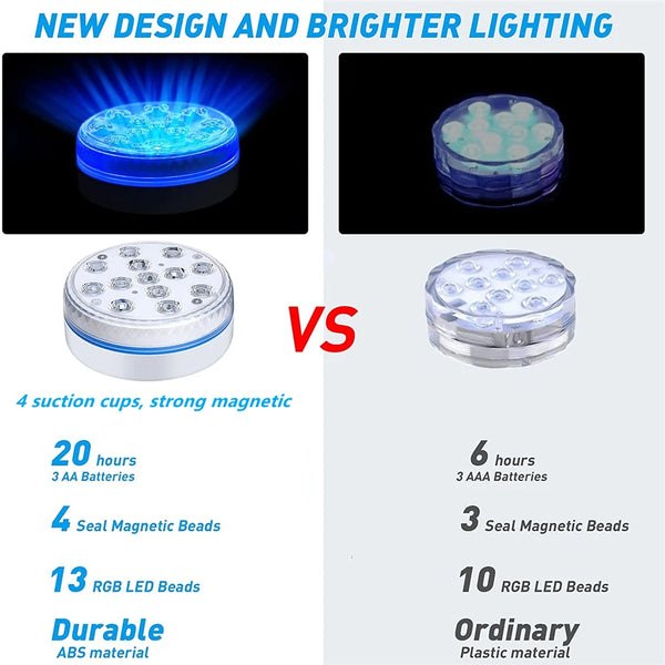 Waterproof RGB LED Submersible Pool Lights with Remote Control