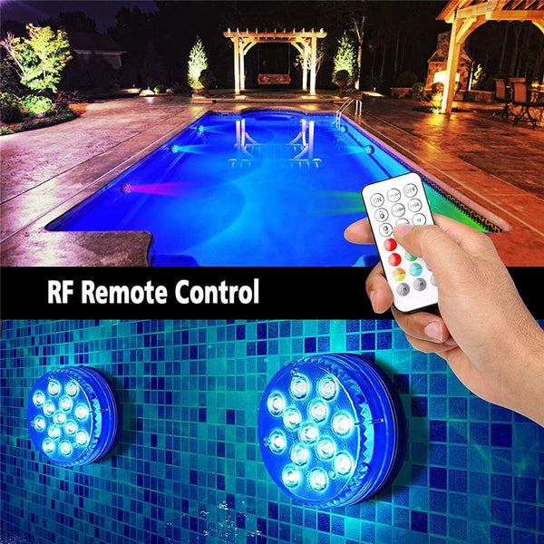 Waterproof RGB LED Submersible Pool Lights with Remote Control