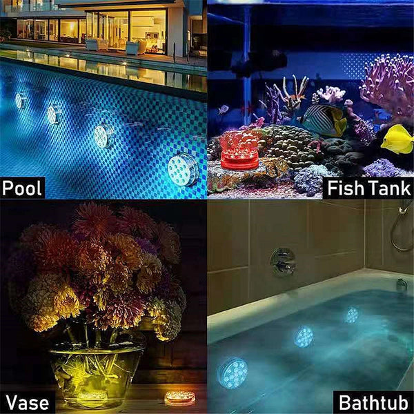 Waterproof RGB LED Submersible Pool Lights with Remote Control
