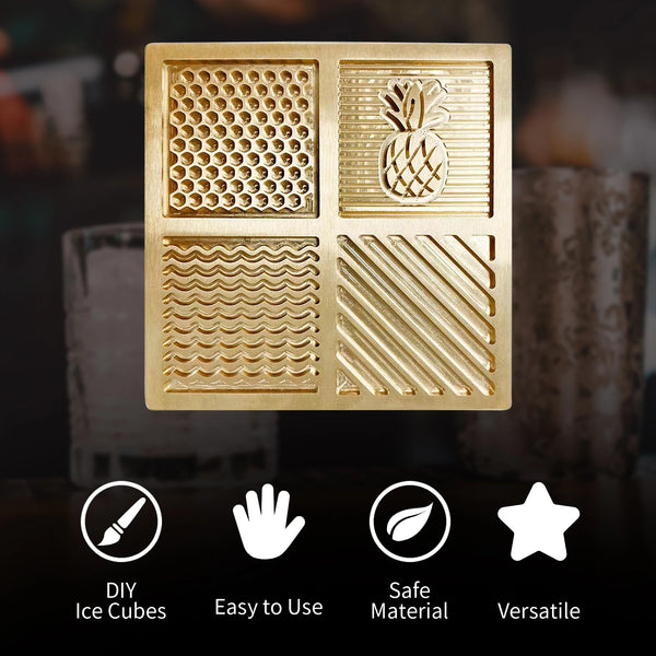 Luxury Brass Ice Stamp for Cocktails