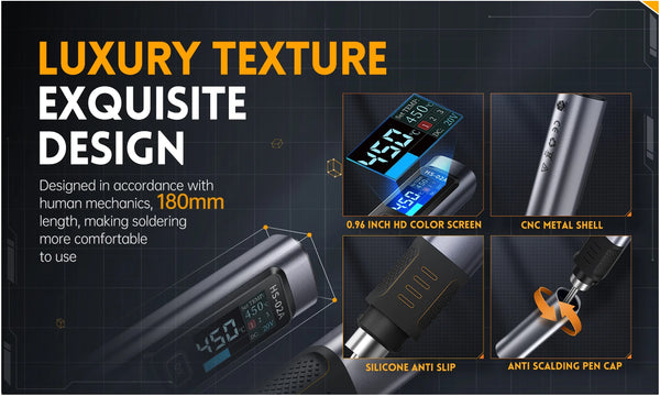 Portable Intelligent PD/QC Soldering Tool with 0.96" HD Display (100–450°C)