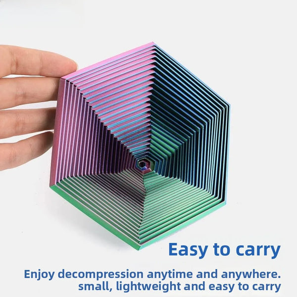 3D Printed Hexagonal Spiral Tower – Magic Illusion Stereoscopic Rotation Stress Relief Toy