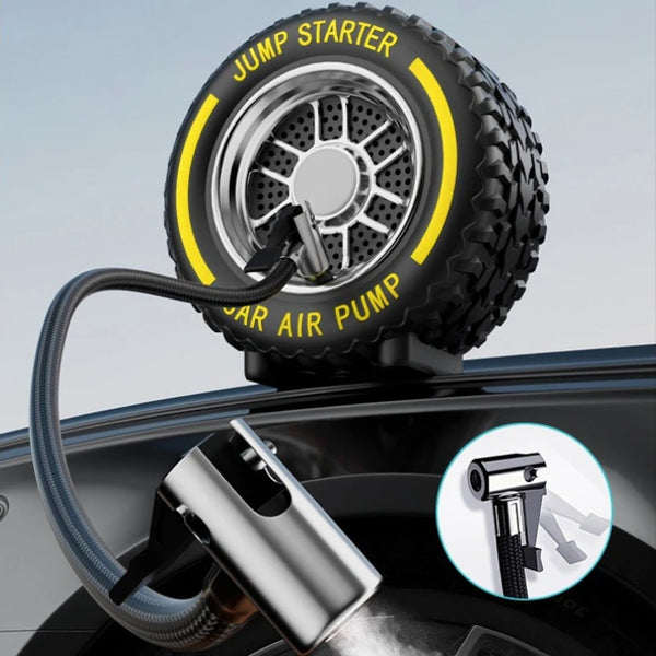 Portable Car Tire Inflator with 8000mAh Battery & Emergency Jump Starter