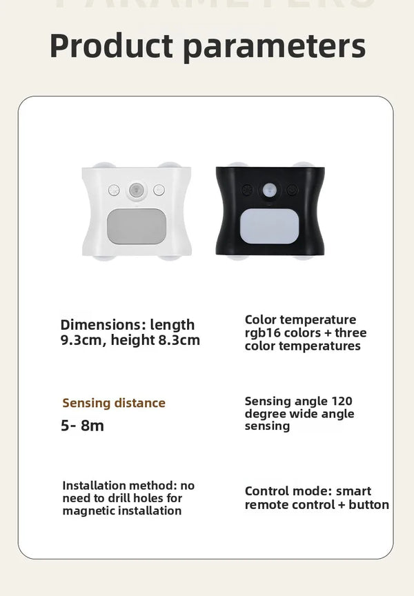 RGB Motion Sensor Night Light – 16 Color Remote Control LED Atmosphere Lampd