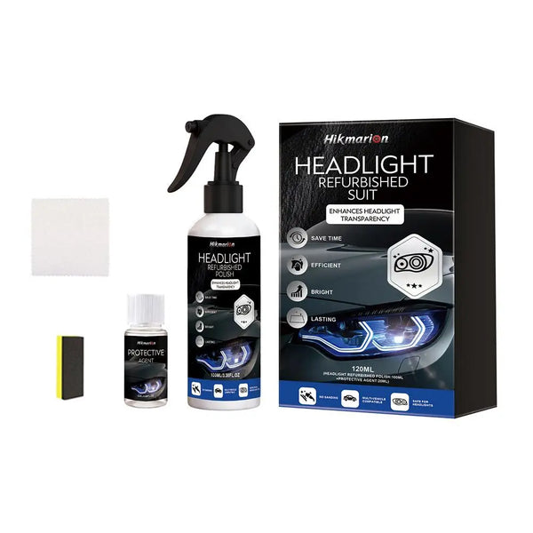 Car Headlight Restoration Kit – Lens Cleaner, Polisher & UV Protection Solution