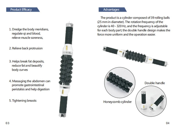 40W Electric Rolling Massage Machine – High Frequency Body Sculpting & Muscle Relaxation Roller