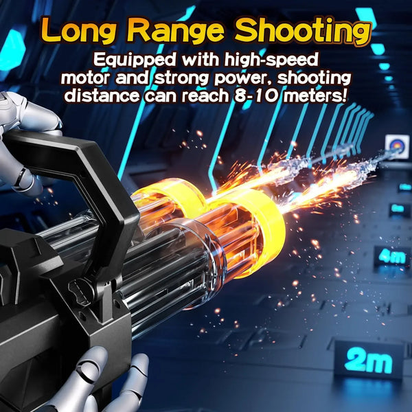 Electric Gatling Water Cannon – Dual Tube Rotating High-Pressure Water Gun with 3000ML Tank