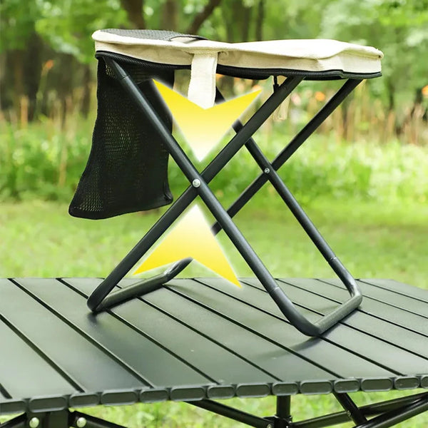 Foldable Backpack Stool – Portable Lightweight Folding Chair with Carry Bag