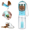 3-in-1 Portable Dog Water Bottle – Travel Pet Feeder, Food Container & Poop Bag Dispenser
