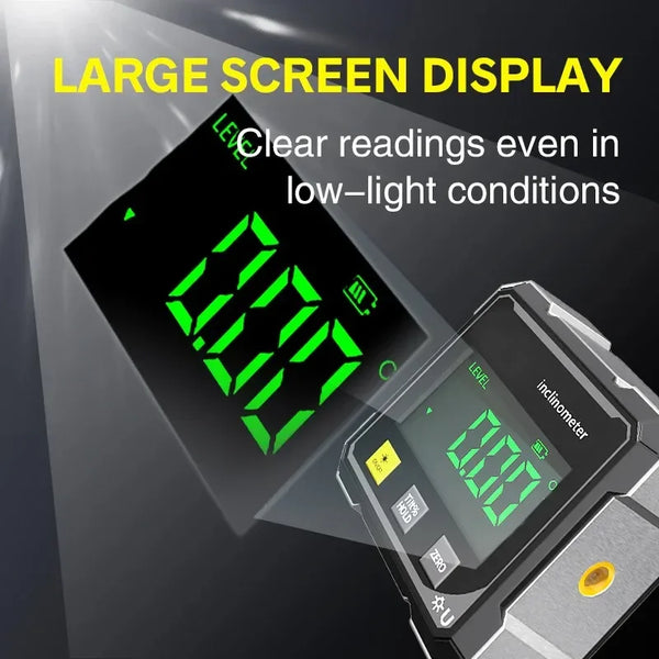 2-Side Magnetic Digital Angle Gauge with Laser – Precision Inclinometer & Electronic Protractor