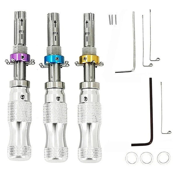3Pcs 7-Pin Stainless Steel Tubular Lock Tool Set