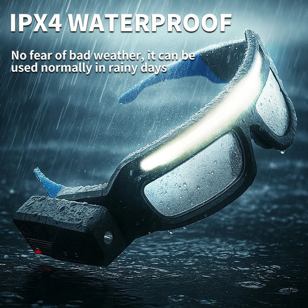 Safety Glasses with Built-In LED Lights – Anti-Fog Type-C Rechargeable Protective Glasses for Cycling, Welding & Outdoor Use