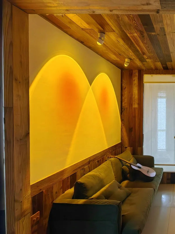 LED Sunset Lamp – Adjustable COB Spotlight Wall Washing Ceiling Light for Living Room & Bedroom