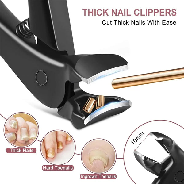 Stainless Steel Nail Clipper with Anti-Splash Design & Large Opening
