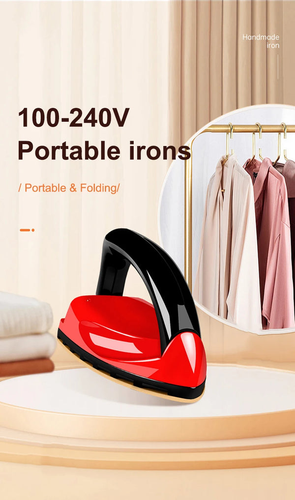 Portable Handheld Garment Iron – Foldable Travel Mini Iron with Titanium Soleplate