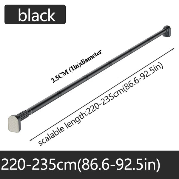 Adjustable Stainless Steel Shower Curtain Rod – No-Drill Telescopic Pole