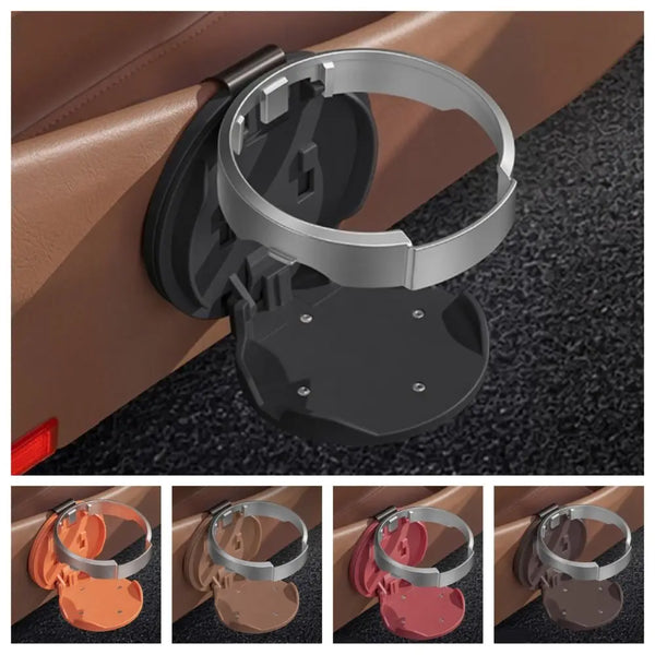 Foldable Car Door Cup Holder with Stable Mount & Space-Saving Design