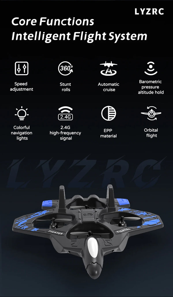 2.4G Remote Control Stunt Aircraft with LED Lighting, Gyro & 360° Rolls