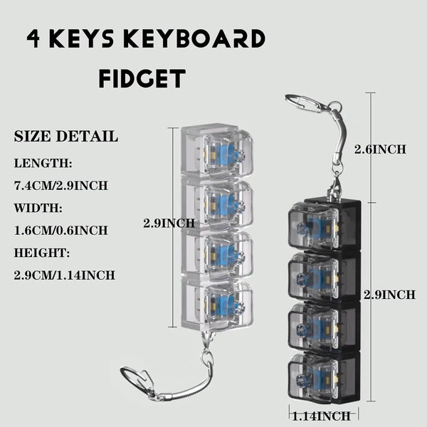 ED Keyboard Key Chain Fidget Toy