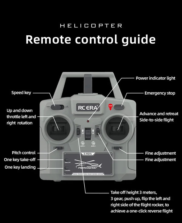 RC ERA C032 (UH-1) 6-Channel Stunt Helicopter – Aileron-Free Reverse Flight Electric Remote-Controlled Model