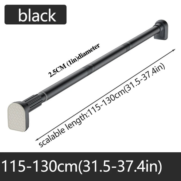 Adjustable Stainless Steel Shower Curtain Rod – No-Drill Telescopic Pole