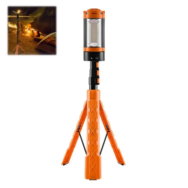 LED Work Light with Tripod Stand – Rechargeable Waterproof Camping Lantern with 4 Modes & Power Bank Function