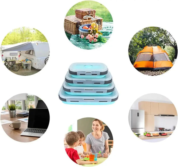 Collapsible Silicone Food Storage Containers