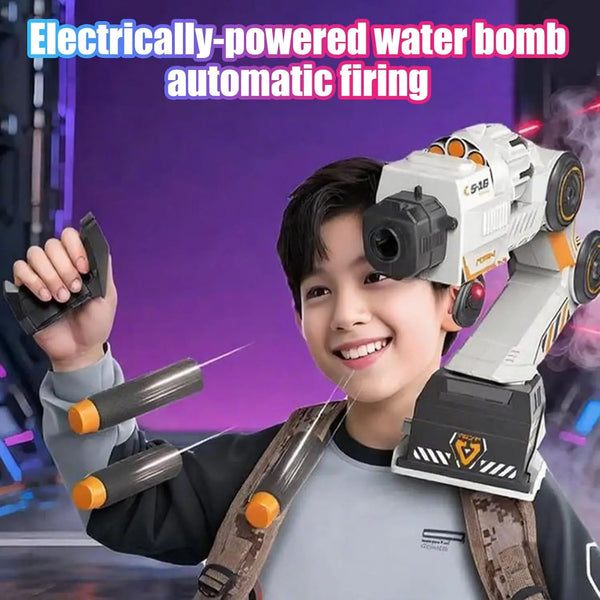 Motion Tracking Blaster – Interactive Soft Bullet Gun with Wearable Shoulder Mount & Sensory Control Headphones