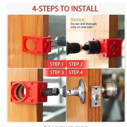 Spherical Door Lock Hole Saw Set with Adjustable Alignment Guide