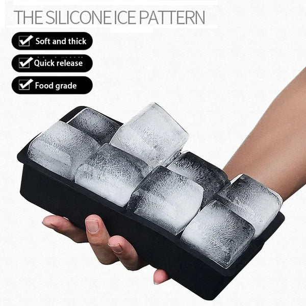 Food-Grade Silicone Ice Tray – Large Square Ice Maker for Drinks & Meal Prep (2PCS)