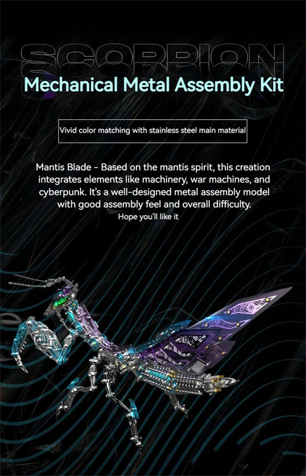 DIY Assembly 3D Metal Mechanical Model Kit – Scorpion, Cheetah, Wasp, Falcon, Pterosaur & Phoenix