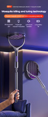 6-in-1 Retractable Electric Mosquito Swatter & Bug Trap Lamp – USB Rechargeable Fly Zapper with Extendable Handle