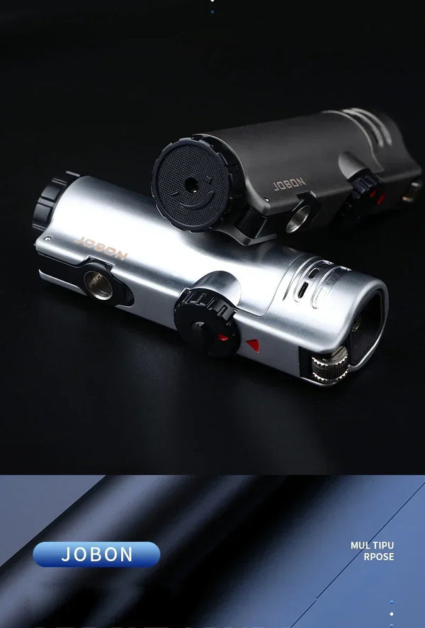JOBON 4-Torch Jet Windproof Inflatable Lighter – Metal Flint Grinding Wheel Gas Lighter