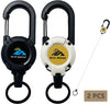 Retractable Keychain 2-Pack with Tactical Badge Reel & Steel Cord