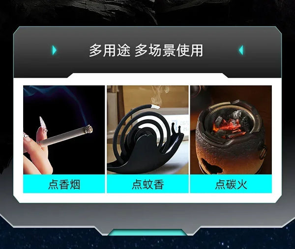 Metal Folding Gun-Style Jet Lighter – Windproof Butane Gas Red Flame Gyroscope Lighter with Laser