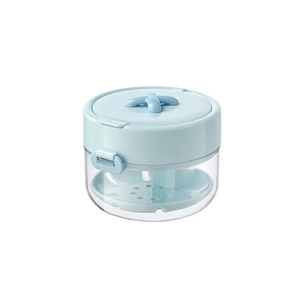 Drainable Denture Storage Case with Mirror & Layered Organizer Box