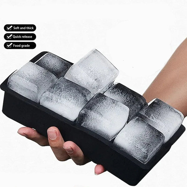 Food-Grade Silicone Ice Tray – Large Square Ice Maker for Drinks & Meal Prep (2PCS)