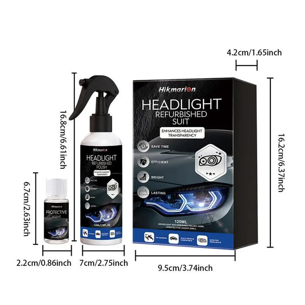 Car Headlight Restoration Kit – Lens Cleaner, Polisher & UV Protection Solution