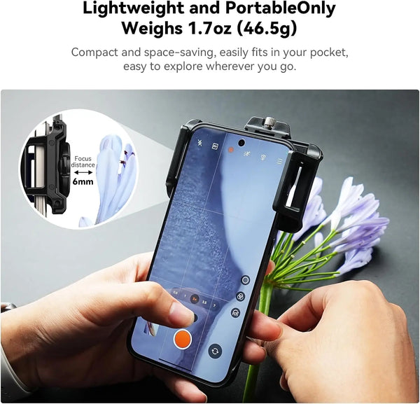 3-in-1 Smartphone Microscope Lens with LED Light – 100X / 150X / 200X Magnification for Android & iPhone