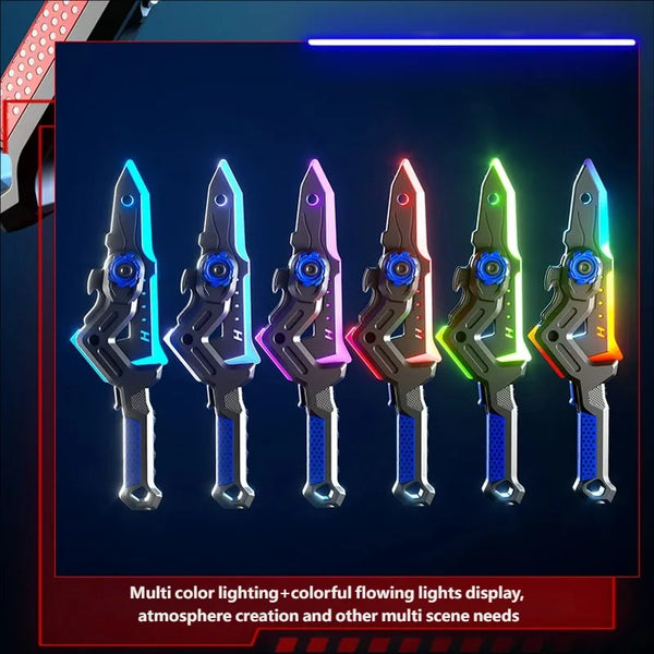 Outdoor LED Sword-Axe Transforming Toy with Mist Effect & Multi-Color Lights