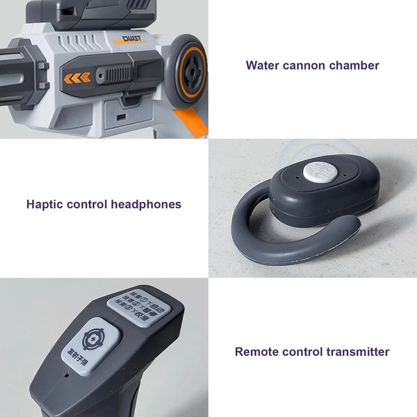 Motion Tracking Blaster – Interactive Soft Bullet Gun with Wearable Shoulder Mount & Sensory Control Headphones