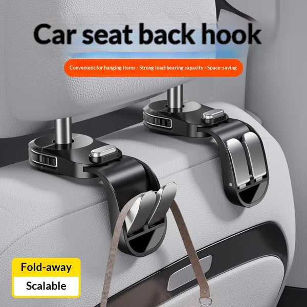 Car Seat Back Hook with Hidden Mount – Universal Headrest Storage Hanger