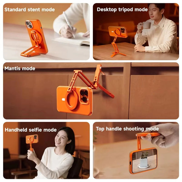 Foldable Magnetic Smartphone Holder – Adjustable Arca-Swiss Phone Stand for Vlogging & Photography
