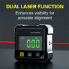 2-Side Magnetic Digital Angle Gauge with Laser – Precision Inclinometer & Electronic Protractor