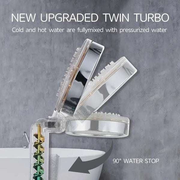 Twin Turbo High-Pressure Shower Head