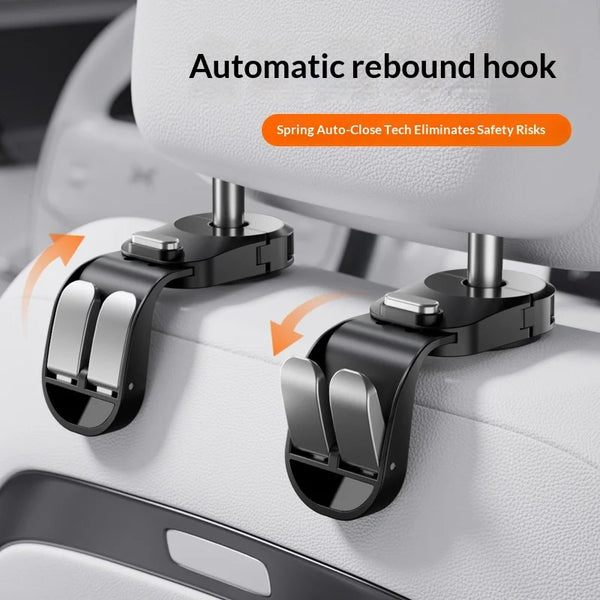 Car Seat Back Hook with Hidden Mount – Universal Headrest Storage Hanger