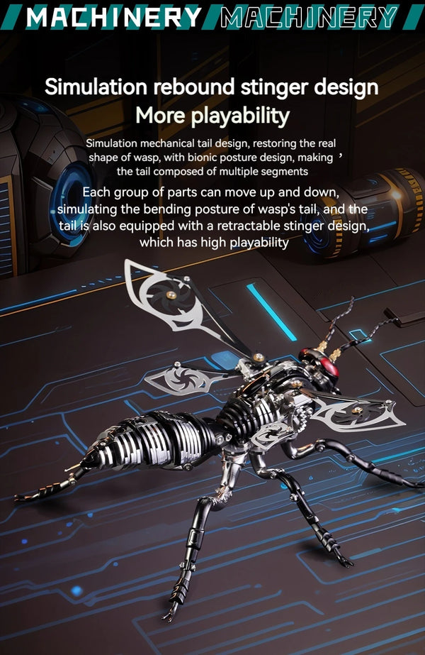 DIY Assembly 3D Metal Mechanical Model Kit – Scorpion, Cheetah, Wasp, Falcon, Pterosaur & Phoenix